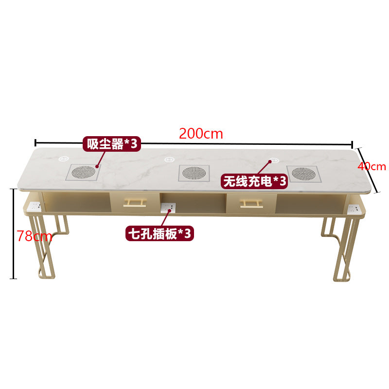 Widened 45cm marble nail table and chair set - special offer! economical single/double, light luxury, multi-functional, odorless, carbon steel with baked enamel finish