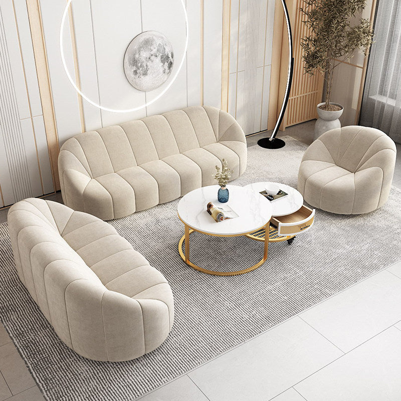 Nordic single minimalist fabric sofa and coffee table set - perfect for small spaces, home leisure, and guest reception