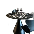 French-style negotiation table, rock slab round dining table, pure white modern minimalist round table, small apartment home dining table and chair set