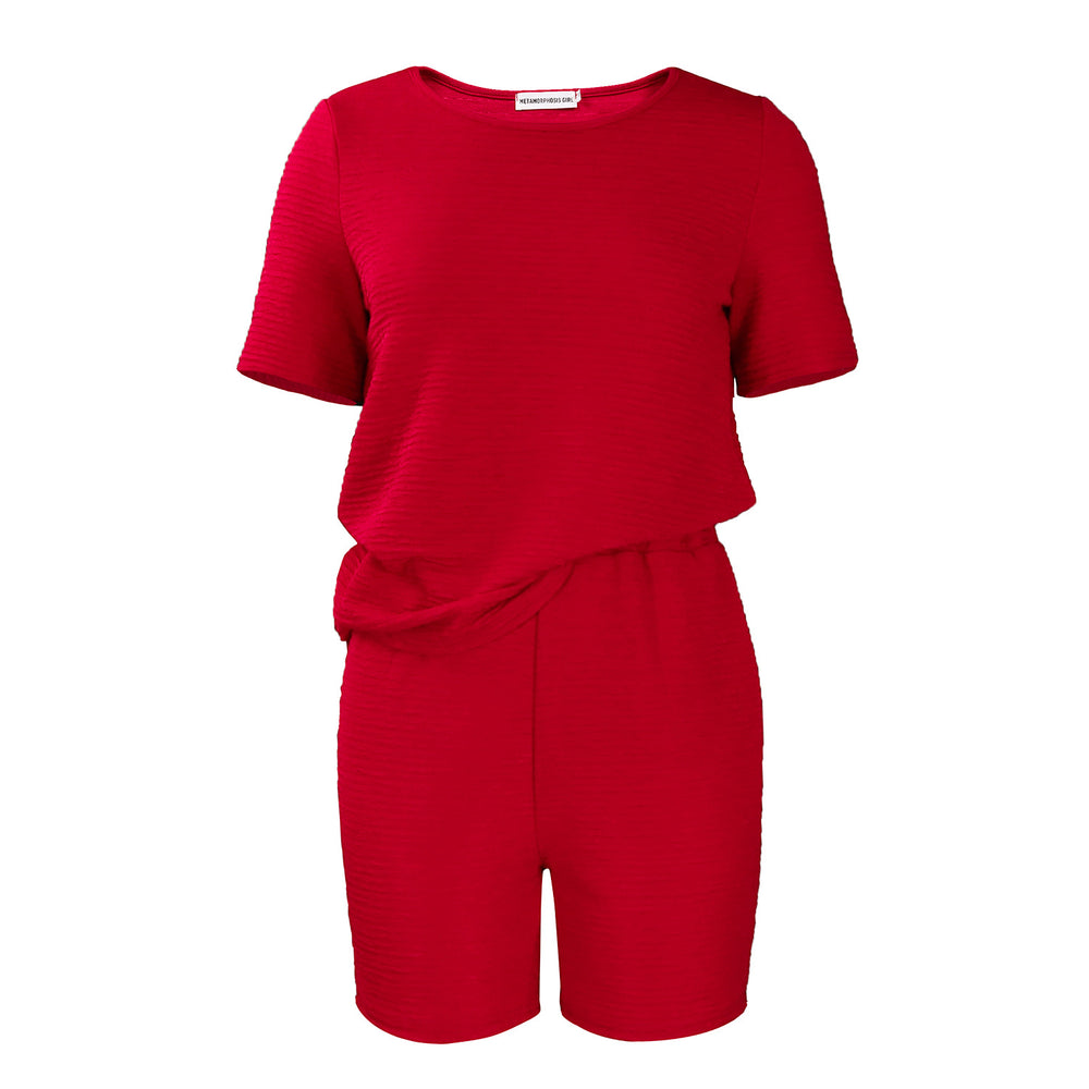 D3332 european and american fashion casual set for women,  summer new arrival, loose solid color short sleeve top and shorts two-piece set