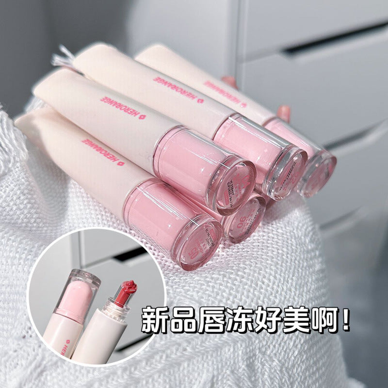 HERORANGE~ Crystal Frozen Mirror Lip Glaze Moisturizing Clear Glass Lip Gloss Pure Desire Tender Girl Water Light Dudu Lip Frozen