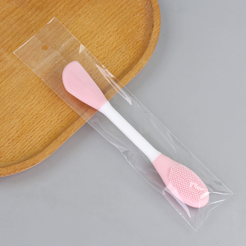 Tpr dual-ended soft gel mask brush - facial cleansing & massage brush, mud mask applicator, soft mask tool, professional brush