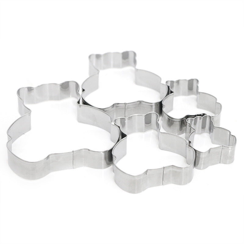 New 5-piece bear cookie cutter set - bear cookie molds for home kitchen, cake molds, chocolate molds, baking supplies