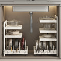 Kitchen cabinet pot rack organizer, multi-tier under sink storage shelf for home use
