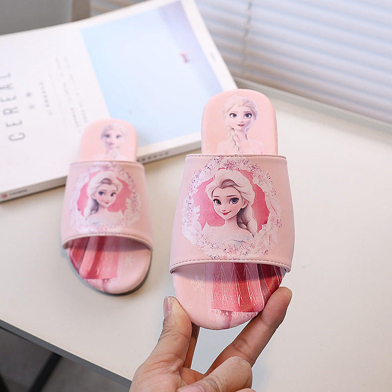 Vancahao sandals & slippers -  summer new arrivals: stylish frozen-themed family slides for little girls and big kids, featuring soft soles