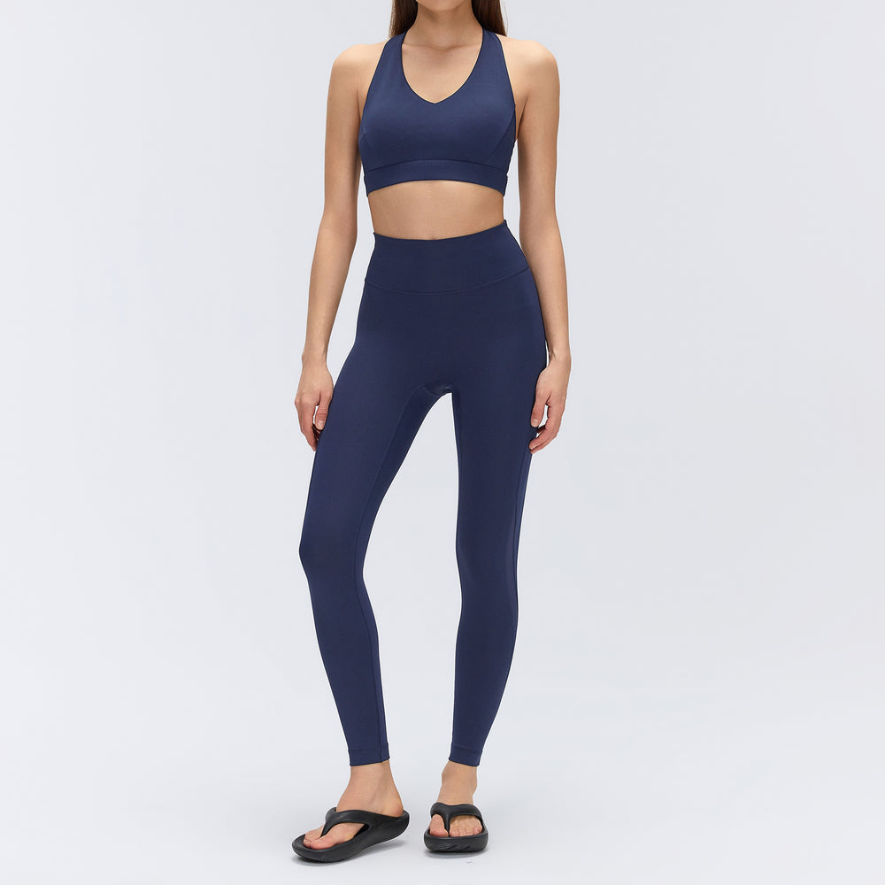 Yoga fitness clothing suit women's high-strength bubble wrap running sports bra naked high waist hip lifting yoga nine-point pants