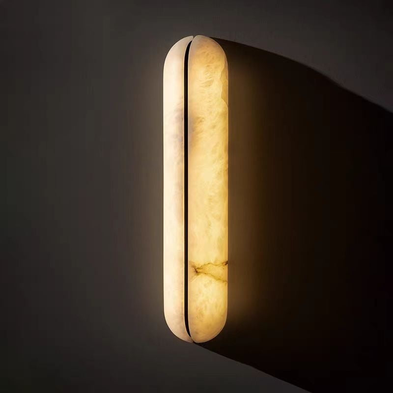 Natural snowflake marble effect wall lamp - modern minimalist, light luxury style for living room, hallway, bedroom, and background wall - high-end lighting fixture