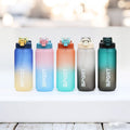 Custom large capacity water bottle, high-temperature resistant plastic cup, sports & fitness straw cup, men's outdoor portable water bottle flask