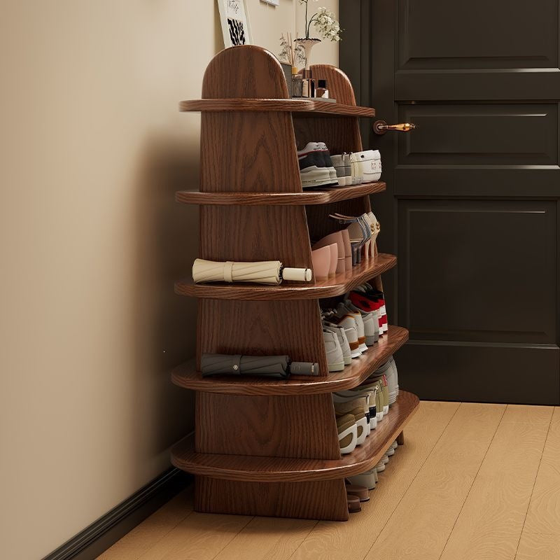 Multi-layer shoe rack shoe cabinet storage entrance multi-functional casual dust-proof scandinavian all solid wood simple thickened living room storage