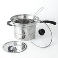 Wholesale stainless steel multifunctional noodle pot with handheld strainer, large capacity deep fryer, universal cooking pot for home use