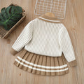 autumn new arrivals: girls' cardigan sweater set - preppy two-piece outfit