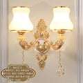 Crystal living room wall lamp european style bedroom club background wall zinc alloy wall lamp casual modern bedside lamp aisle lamp