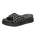 Polka dot sandals women's ins trend 2023 summer korean style fashionable outdoor wear thick sole crossover beach slippers non-slip
