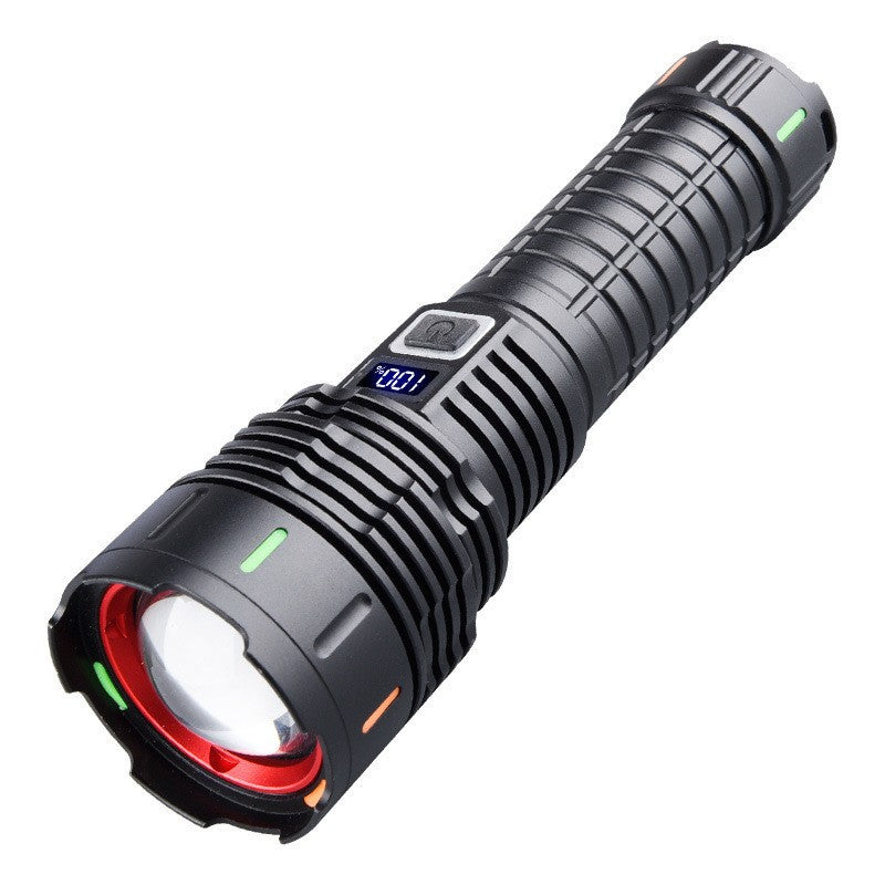 Laser flashlight rechargeable super bright high battery life large capacity lithium battery long-range large flood light outdoor digital display flashlight