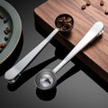 304 stainless steel ice cream scoop measuring spoon two-in-one 0.05kg scoop sealing clip coffee baking measuring bean spoon