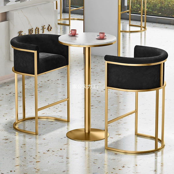 New light luxury bar bar bar chair Internet celebrity sofa bar stool front desk coffee restaurant casual backrest high table stool