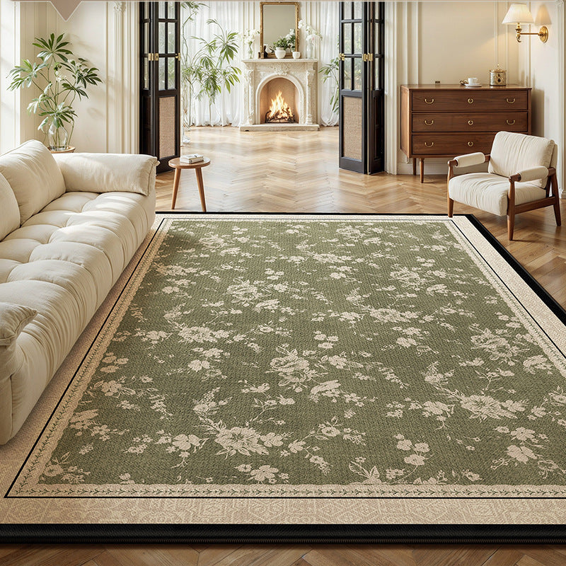 French-style rug for living room, bedroom, bedside, coffee table, sofa - soundproof, vintage, non-slip, summer cooling ice silk mat