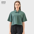 Yoga wear short sleeve loose fitness wear women's sports outdoor running fashioneasiest for match breathable polo shirt dss066