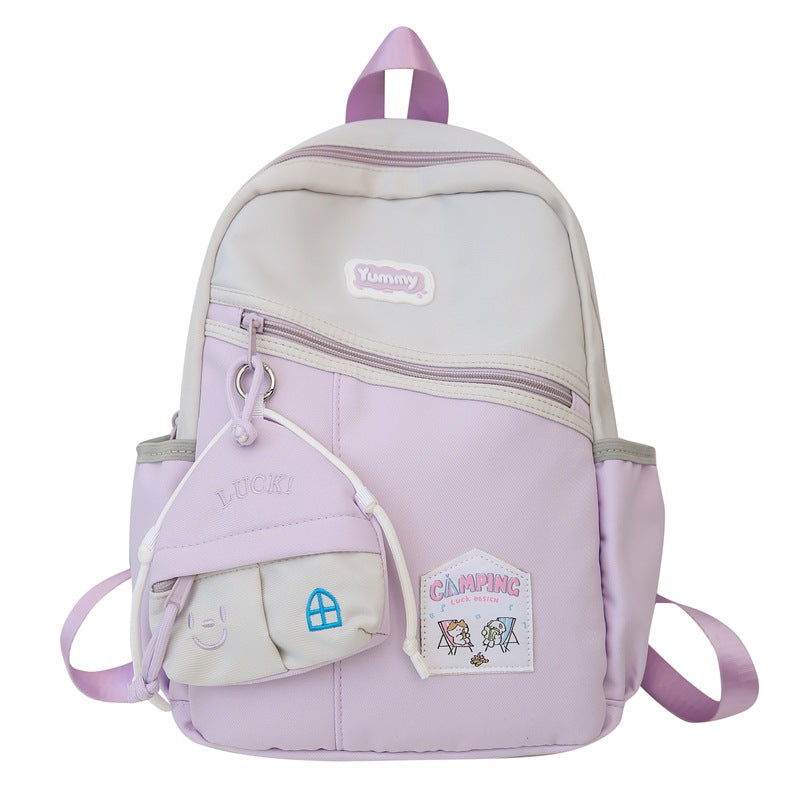 College student schoolbag, junior high school student backpack, women's summer Korean style fashion, large capacity and light high school travel backpack tide