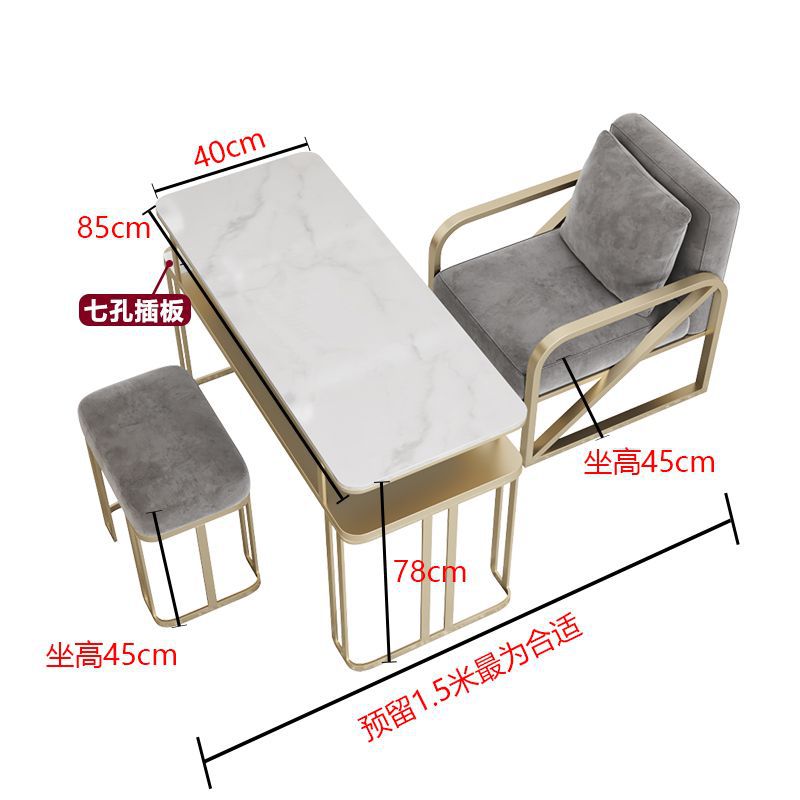 New arrival manicure table and chair suit single double three-person multi-functional manicure tableaccessible luxury vacuum cleaner manicure table marble