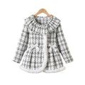 Exportgirl small fragrant outwear round neck lacestuffed skirt plaid pattern skirt kidsfall and winteroutwear skirt