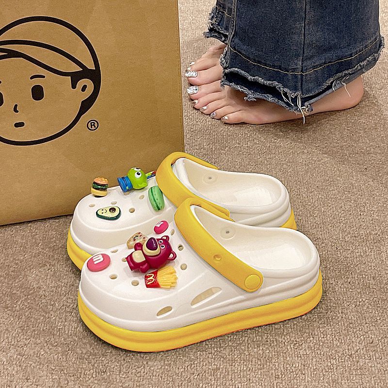 2025 summer new collection: closed-toe slides - trendy, platform, thick-soled, non-slip, wear-resistant clogs & sandals for outdoor wear