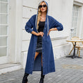 Fashion cross-border  women's spring and summer new arrival   washed hooded long denim outwear windbreaker