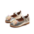 Girls'  spring new bowknot soft sole princess leather shoes for mid-to-large children - wholesale magic tape closure kids' shoes (direct from manufacturer)