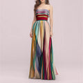 cross-border e-commerce women's fashion: european and american summer new arrivals - sexy bandeau printed colorful maxi dress/gown