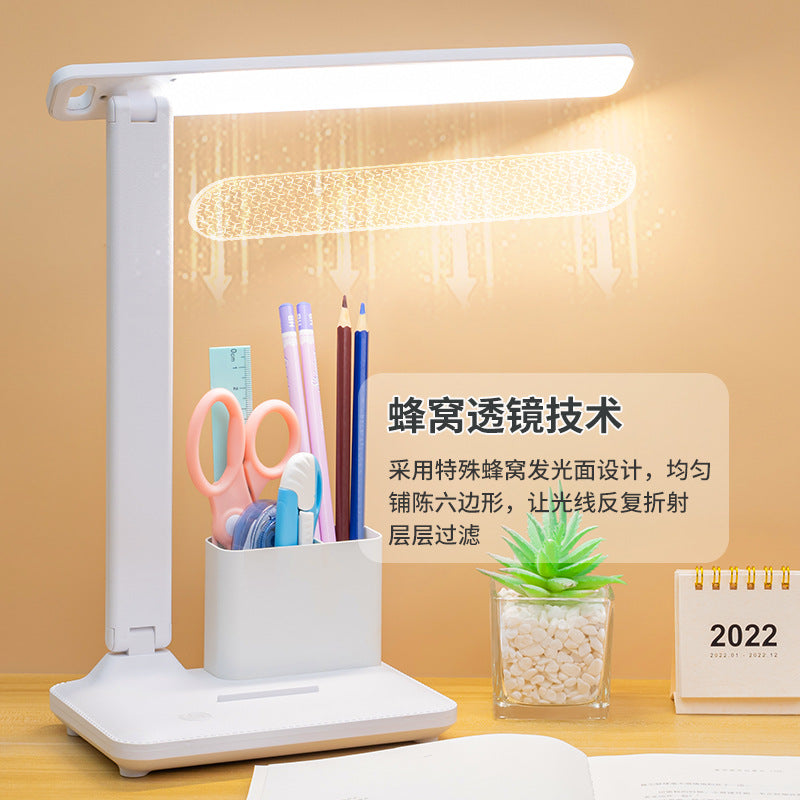 New led desk lamp - touch control, eye protection, rechargeable, foldable, rotatable - perfect for dorms, study, and reading - plug-in student desk lamp
