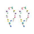Summer vacation style colorful flower tassel earrings sweet girl slimming look long earrings popular same style jewelry wholesale