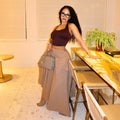 European and american cross-border women's fashion:  summer new arrivals - high-waisted, asymmetrical, long plaid midi skirt with unique design