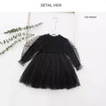 Girls' autumn new arrivals: girls' dress, girls' tulle skirt - stylish bubble sleeve knitted mesh skirt