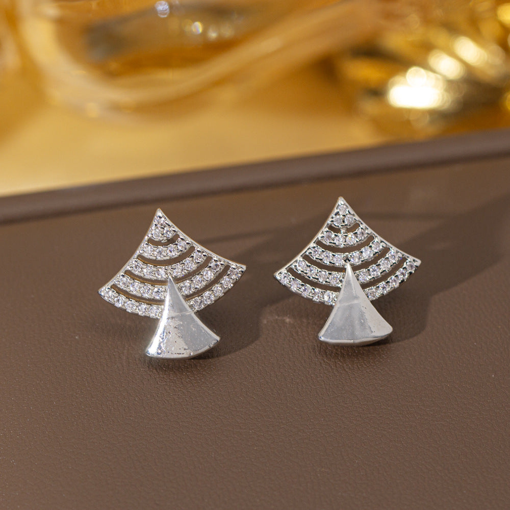 fashion elegant four-leaf clover earrings personalized zircon flower classy earrings niche styleaccessible luxurynew arrival earrings
