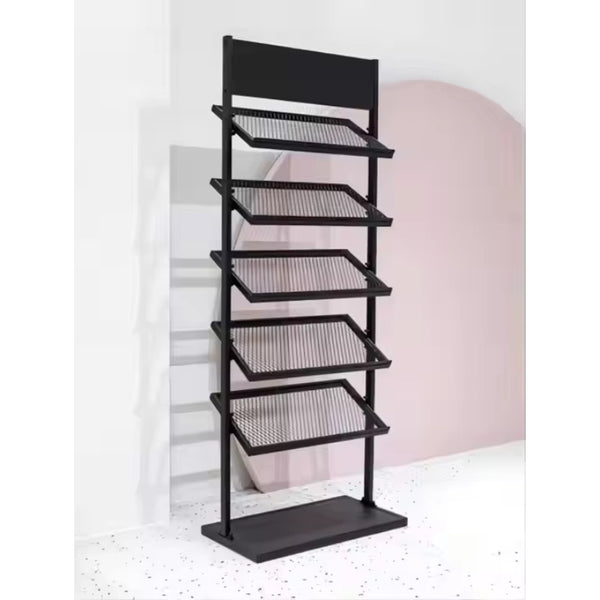 Source factory ceramic supermarket shelves metal display racks with marble tiles for store shelf display