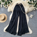 K-stylecasualhigh waistelegantloose pants women's work clothing lazy style drapedloose flesh-covering elastic waistcasualpants