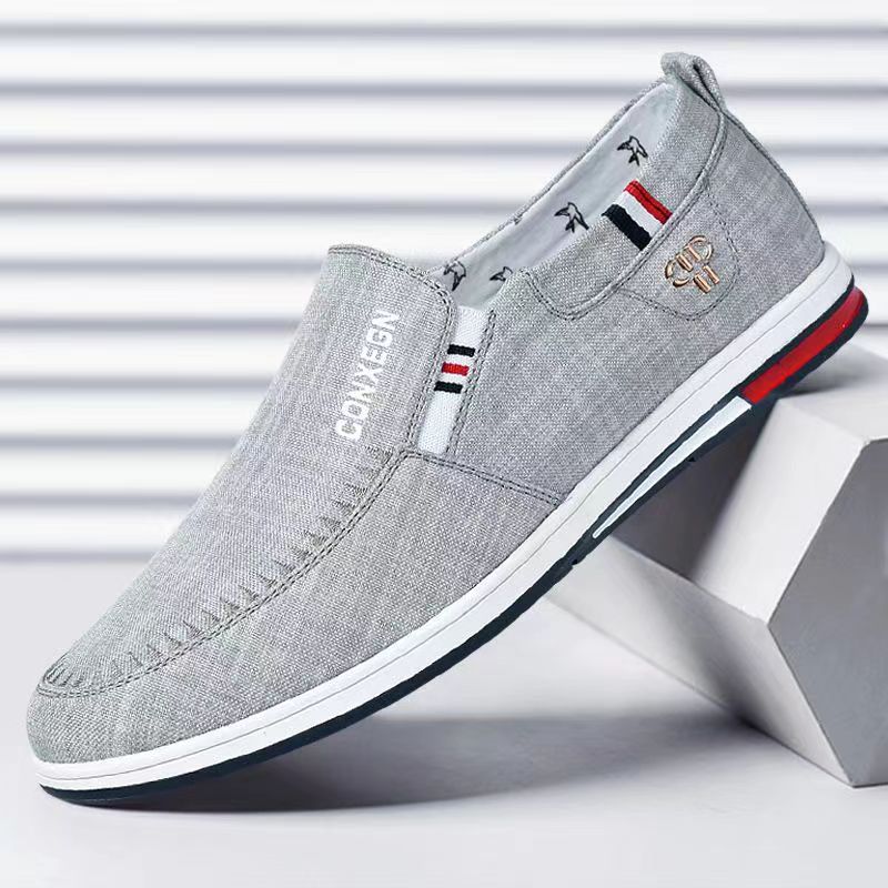 Men's youth korean style british fashion trendy men's shoes business shoes slip-on casual canvas shoes wholesale dropshipping