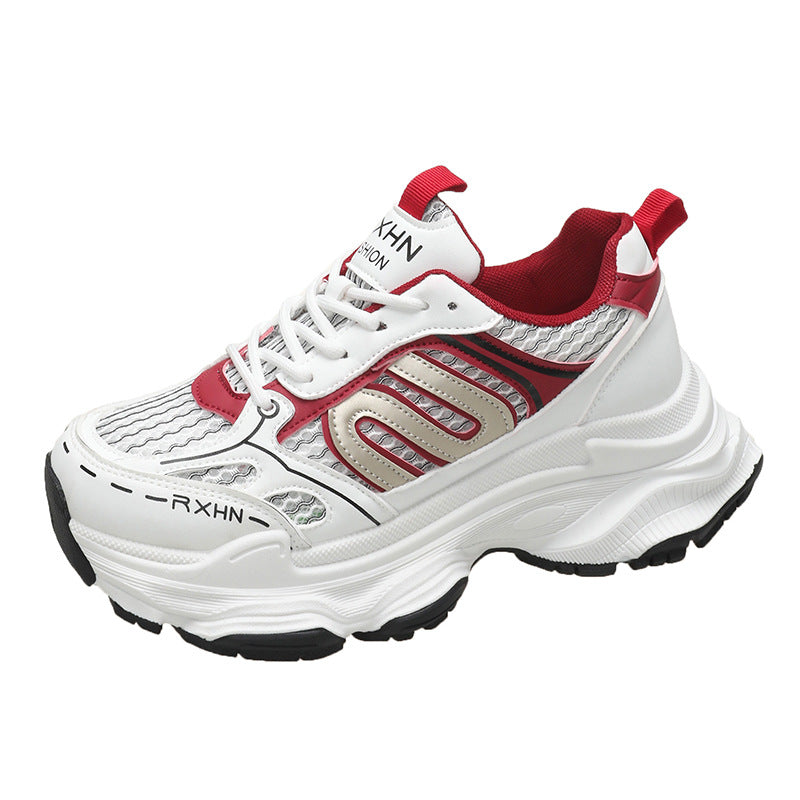 Thick sole dad shoes for women 2026new arrivalsummer thin mesh breathable mesh shoes heightenedcasual sneakers