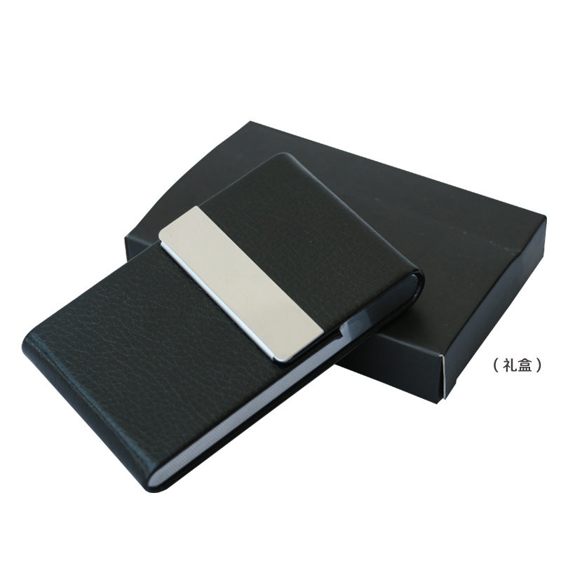 Creative business card holder, portable vertical PU business card bag, business card storage box, stainless steel business card box, spot.