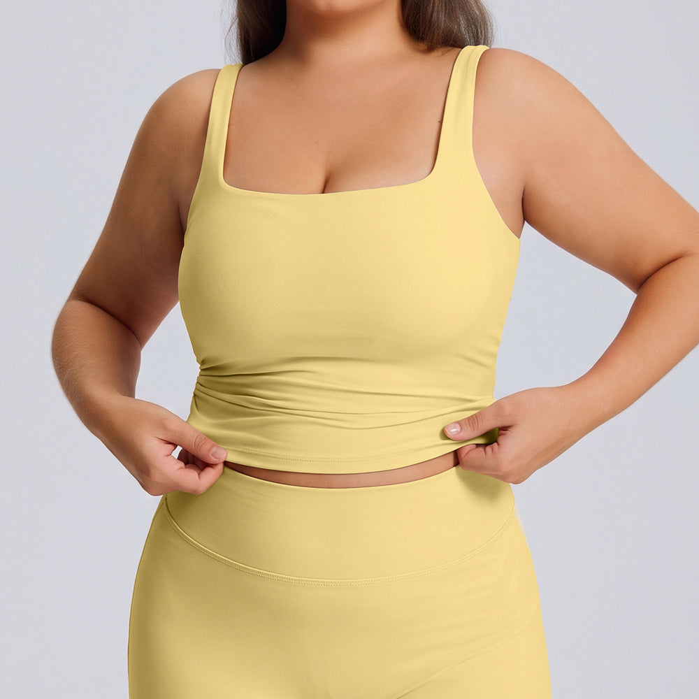 European and american plus size women's quick-dry compression sports tank top for yoga, running, and fitness