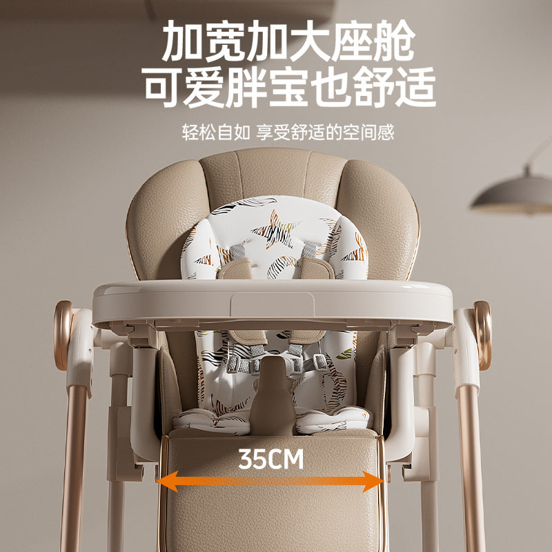 Children's baby dining chair foldable multi-functional push and shake dining seat household dining table baby dining table 1-6 years old