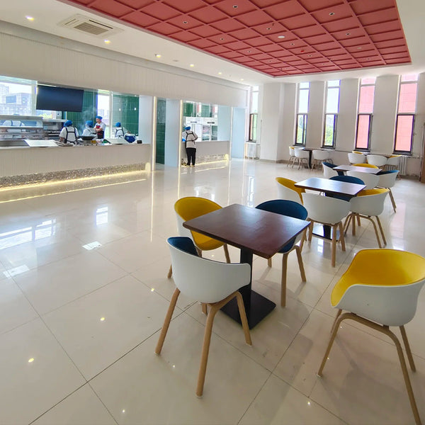 School Company Staff Canteen Dining Table and Chair Commercial Catering Solid Wood Table and Chair Snack Fast Food Restaurant Restaurant Chair Combination