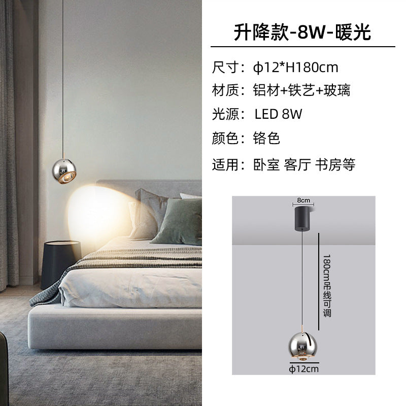 [Strict selection] Bedroom bedside chandelier light luxury modern simple liftable master bedroom chandelier bedside lamp small chandelier