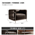 American retro lc3 genuine leather sofa - cassina le corbusier designer hotel bauhaus single seater chair