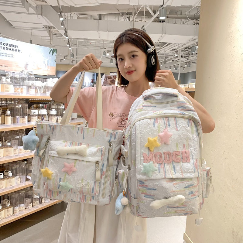 High value ins style cute student class bag female tutoring bag, large capacity junior high school student messenger bag shoulder bag