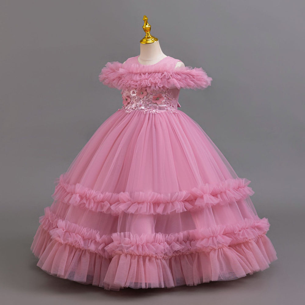 New wholesale girl's dress, fluffy wedding dress, princess dress, flower girl dress, piano recital dress, kids dress