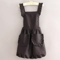 66 workwear overalls with lace-trimmed hem - solid black