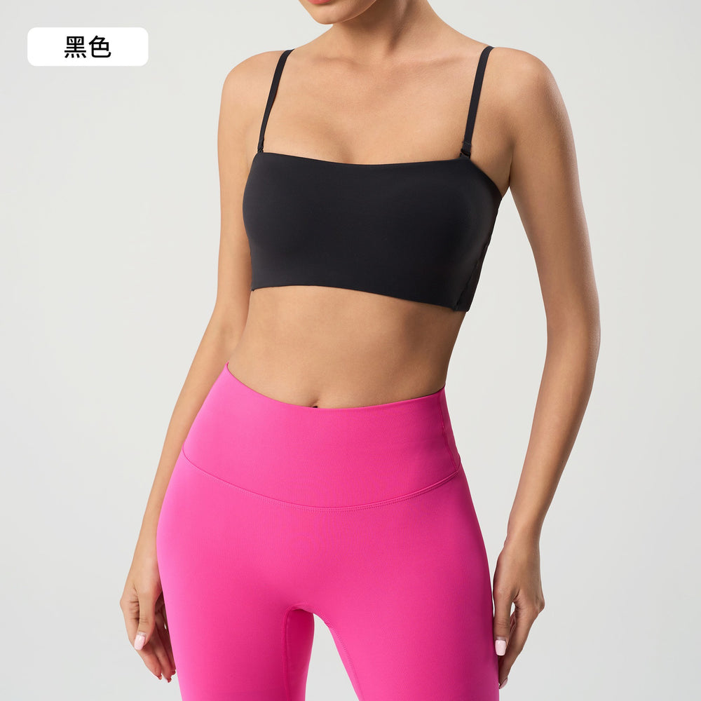 Thin shoulder strap camisole women's nude tube topintimatescomfortableplaid fitness pilates yoga bra daw138