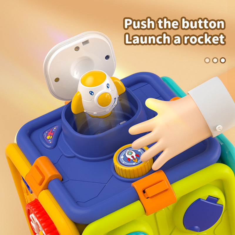 Cross-border baby busy ball 0-3 years old baby polyhedron hexahedron multifunctional game box game table toy