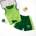 Kids' summer outfit: boys' tank top set, quick-dry athletic mesh, big kids' sleeveless, baby summer two-piece set for girls